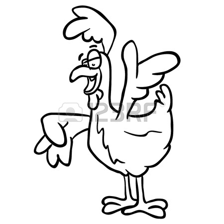 450x450 Simple Black And White Rooster Cartoon Royalty Free Cliparts