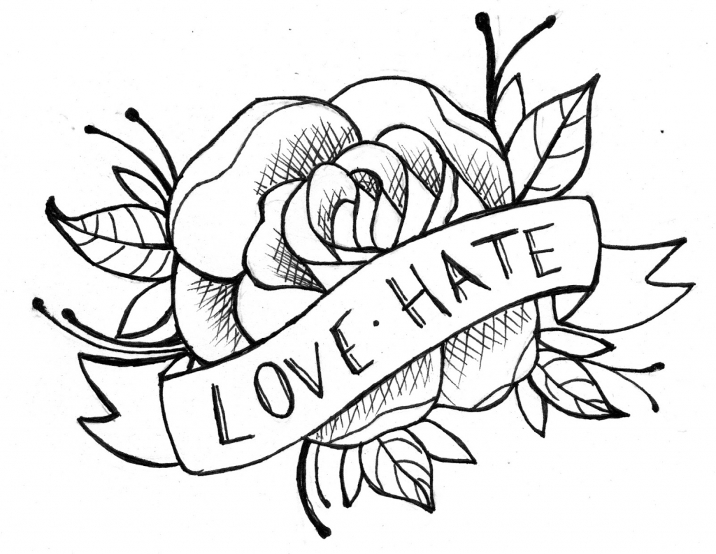 1024x793 Simple Rose Drawing Cool Rose Designs To Draw Clipart Free To Use