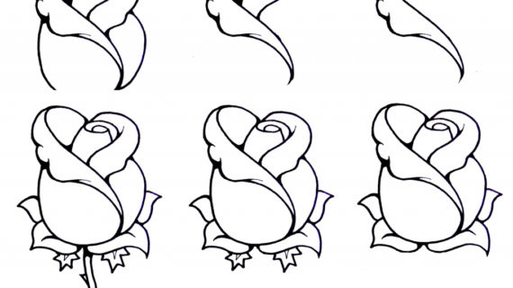 570x320 Simple Rose Drawing Step By Step Step By Step Instructions On How