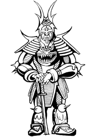 339x480 Fantasy Samurai Coloring Page Free Printable Coloring Pages
