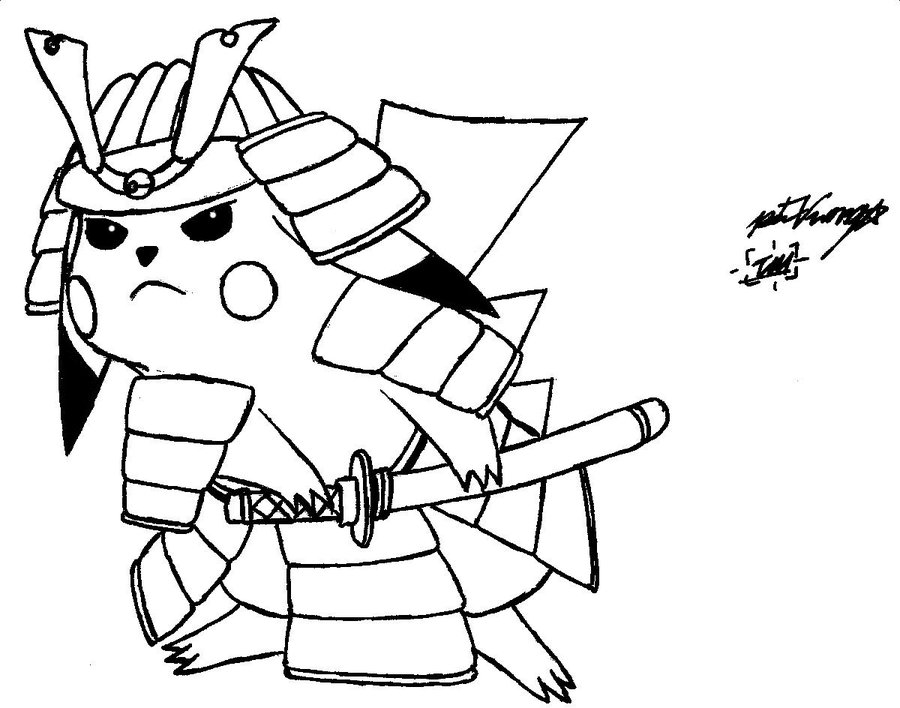 900x708 Samurai Pikachu By Tacticianmark