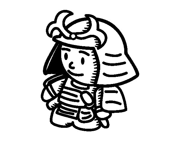 600x470 Samurai In Armor Coloring Page