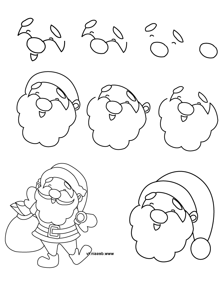 768x1024 Simple Drawing Of Santa Simple Santa Drawing