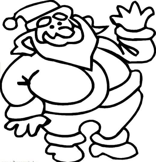 518x539 A Simple Drawing Of Big Fat Santa Claus Coloring Pages