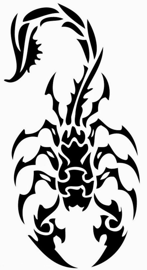 560x1026 Classic Tribal Scorpion Tattoo Stencil D Tattoo