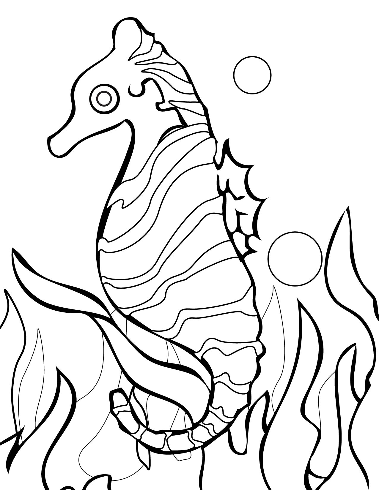 1275x1650 Seahorse Coloring Pages