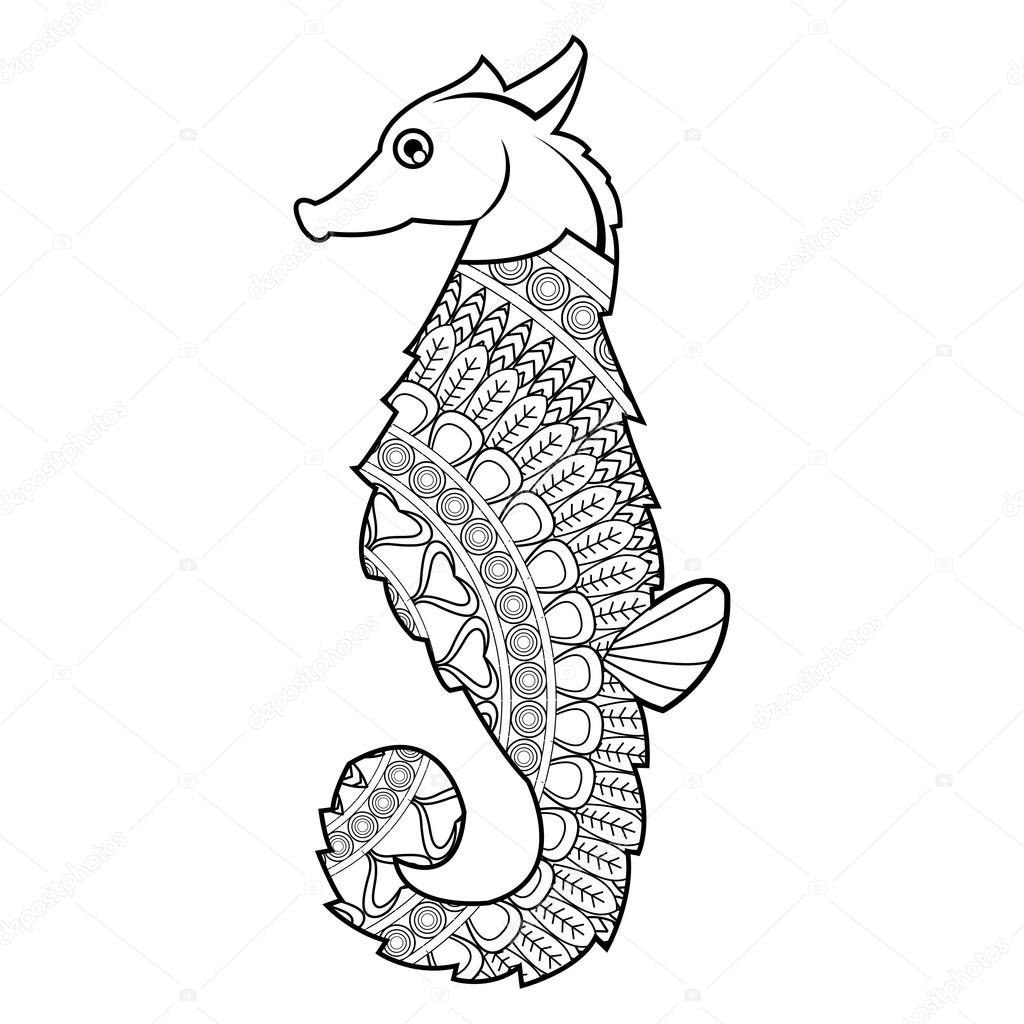 1024x1024 Mandala Seahorse Icon Stock Vector Jemastock