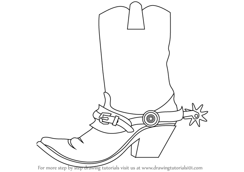 800x563 Learn How To Draw Cowboy Boots (Cowboys) Step By Step Drawing