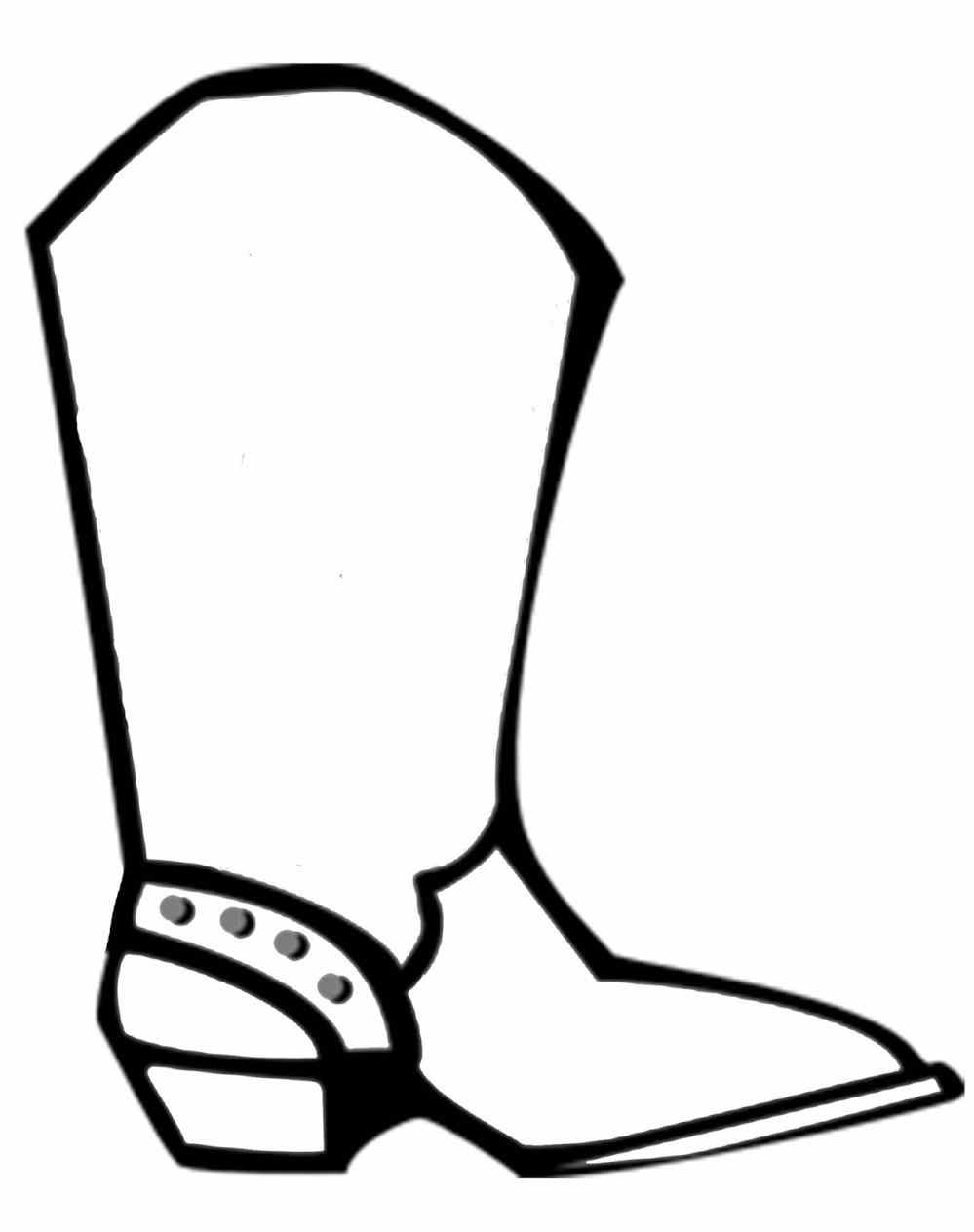 999x1264 Simple Cowboy Boot Drawing