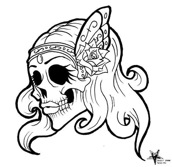 600x582 Drawn Sugar Skull Side