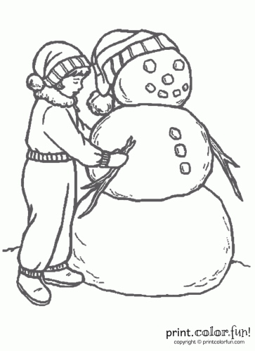 363x500 Fun Snowman Coloring Page