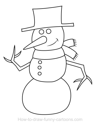 385x496 Drawing A Snowman Cartoon
