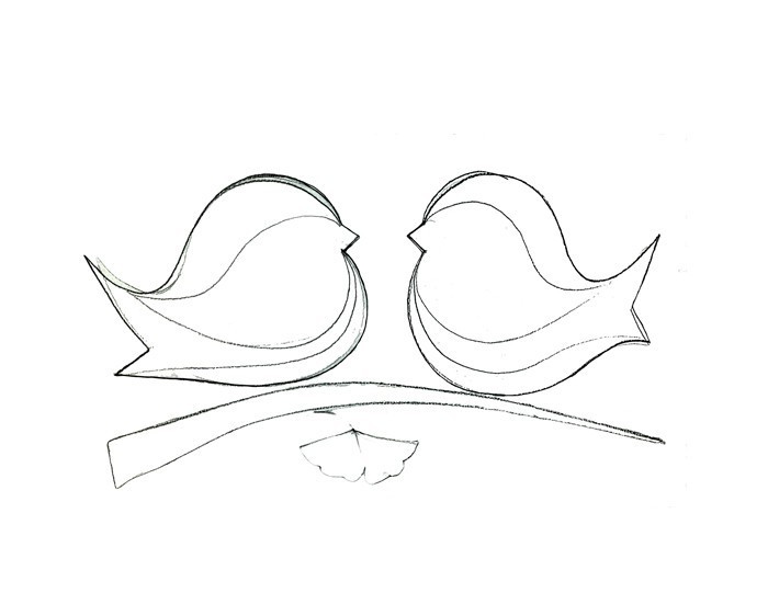 700x541 Drawn Lovebird Simple