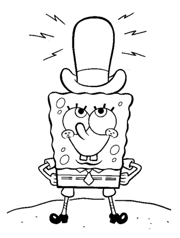 363x480 Spongebob In A Hat Coloring Page Free Printable Coloring Pages
