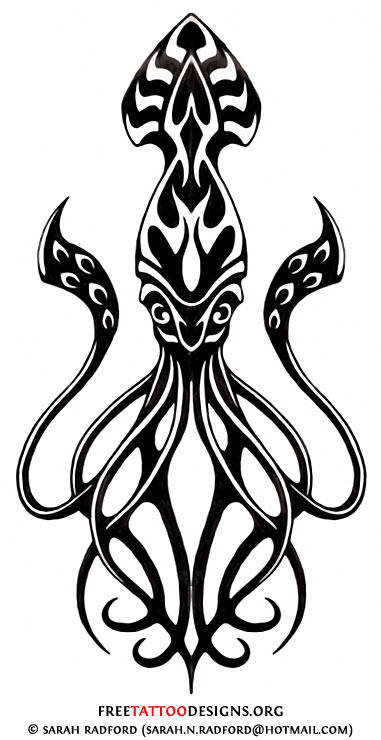 381x740 Best Squid Tattoo Designs