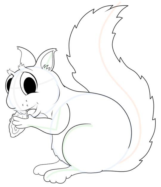 540x626 Cartoon Squirrel Step By Step Drawing Lesson
