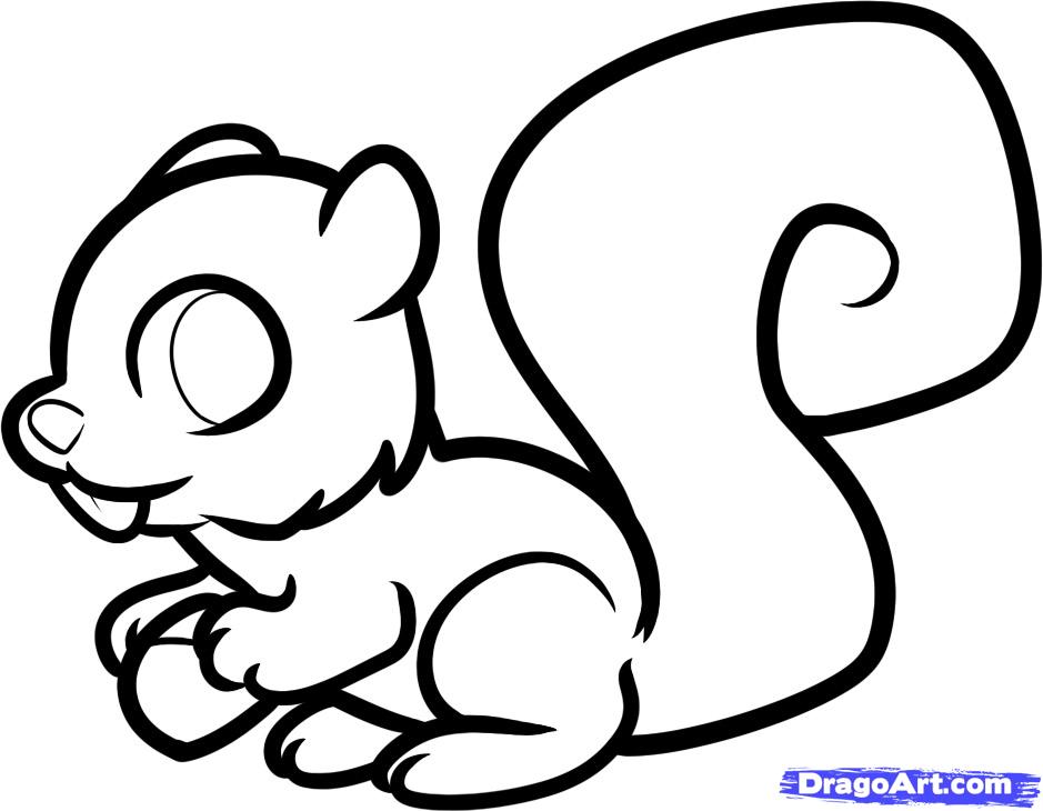 939x730 Squirrel Drawing