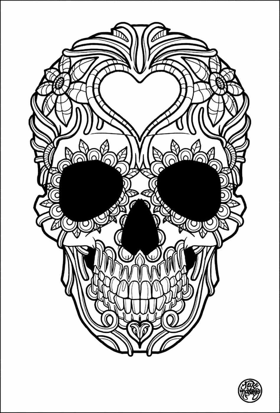 948x1397 Simple Sugar Skull Tattoo Designs