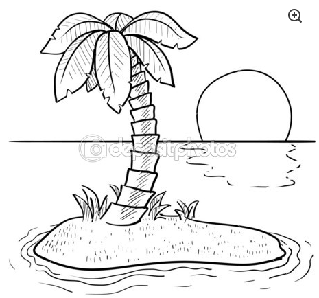 465x434 Einsame Insel Skizze Simple Island Sketch Sketch