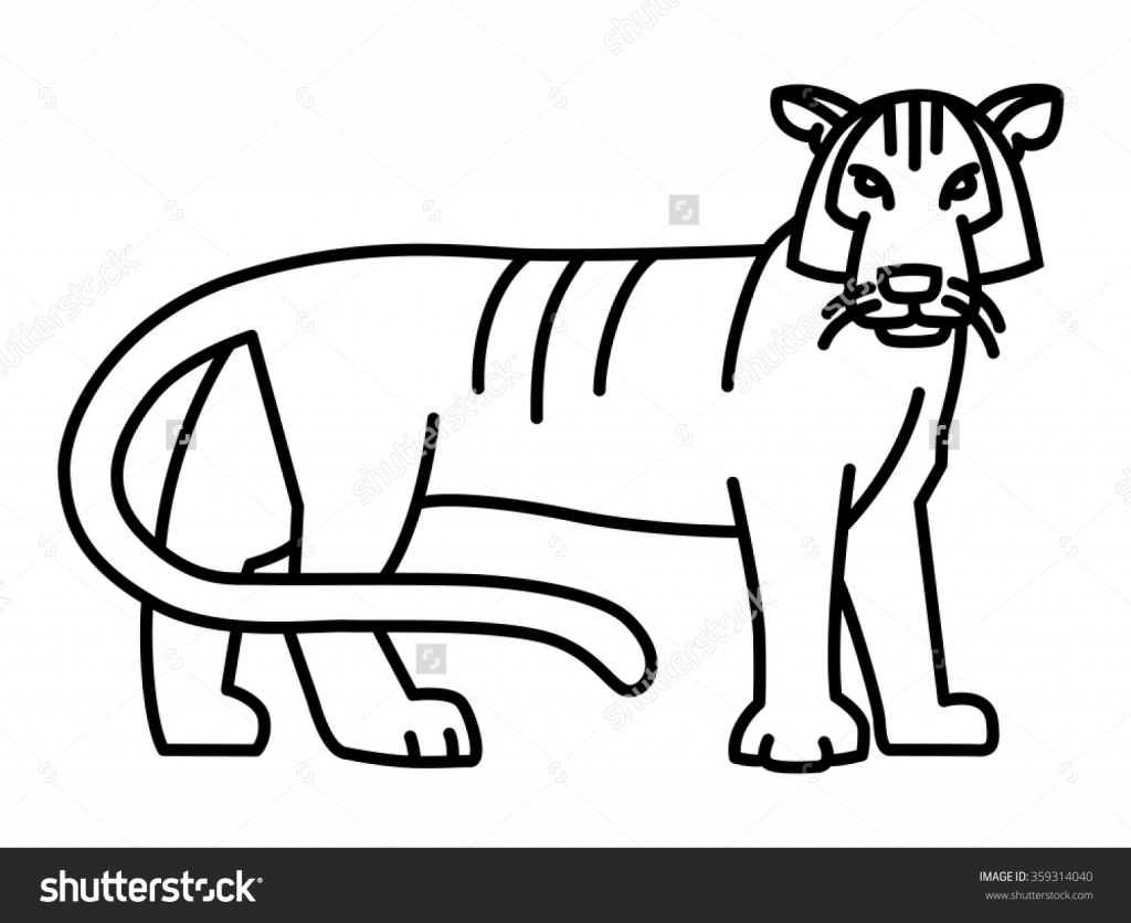 1024x836 Simple Tiger Drawing Tiger Simple Geometric Line Art Illustration