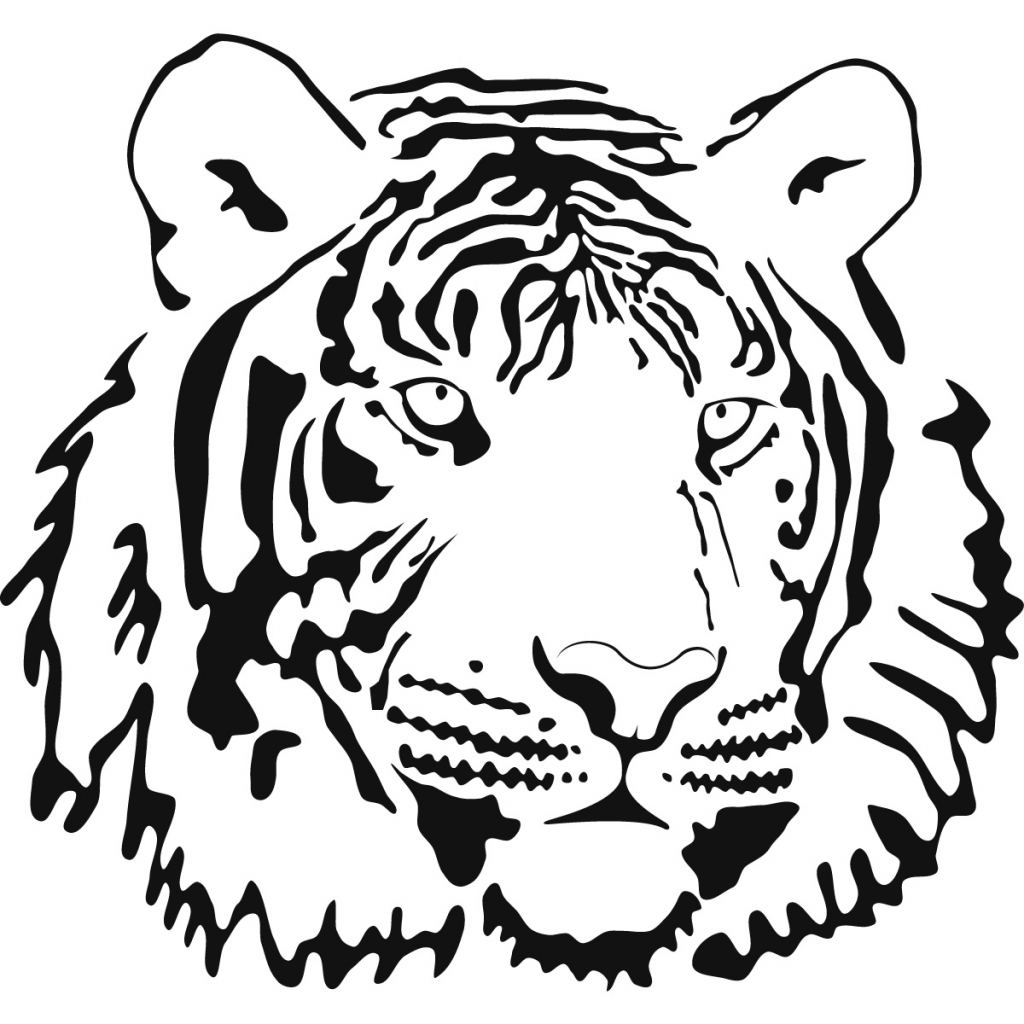 1024x1024 Simple Tiger Face Drawing Tiger Coloring Pages Getcoloringpages