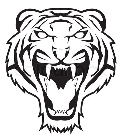 425x480 Angry Tiger Face Vector Projects To Try Tiger Face