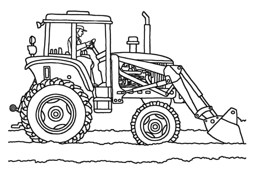 842x595 Printable Simple Tractor Coloring Pages Kids