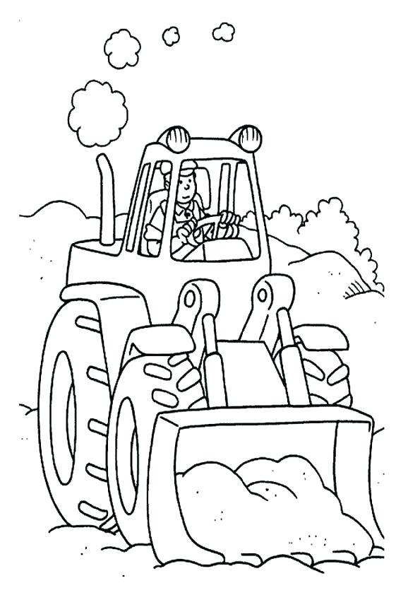 595x842 Tractor Coloring Pages Printable Farmer Working With Tractor