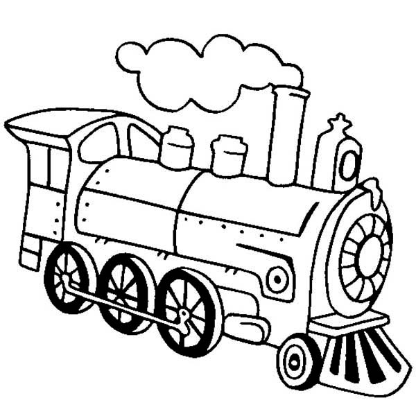 600x600 Locomotive Of Steam Train Coloring Page