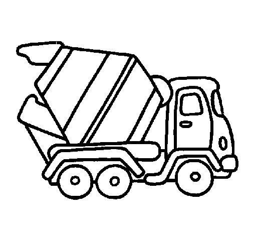 505x470 Cement Truck Simple Sketch Coloring Page Concrete Mixer To Color