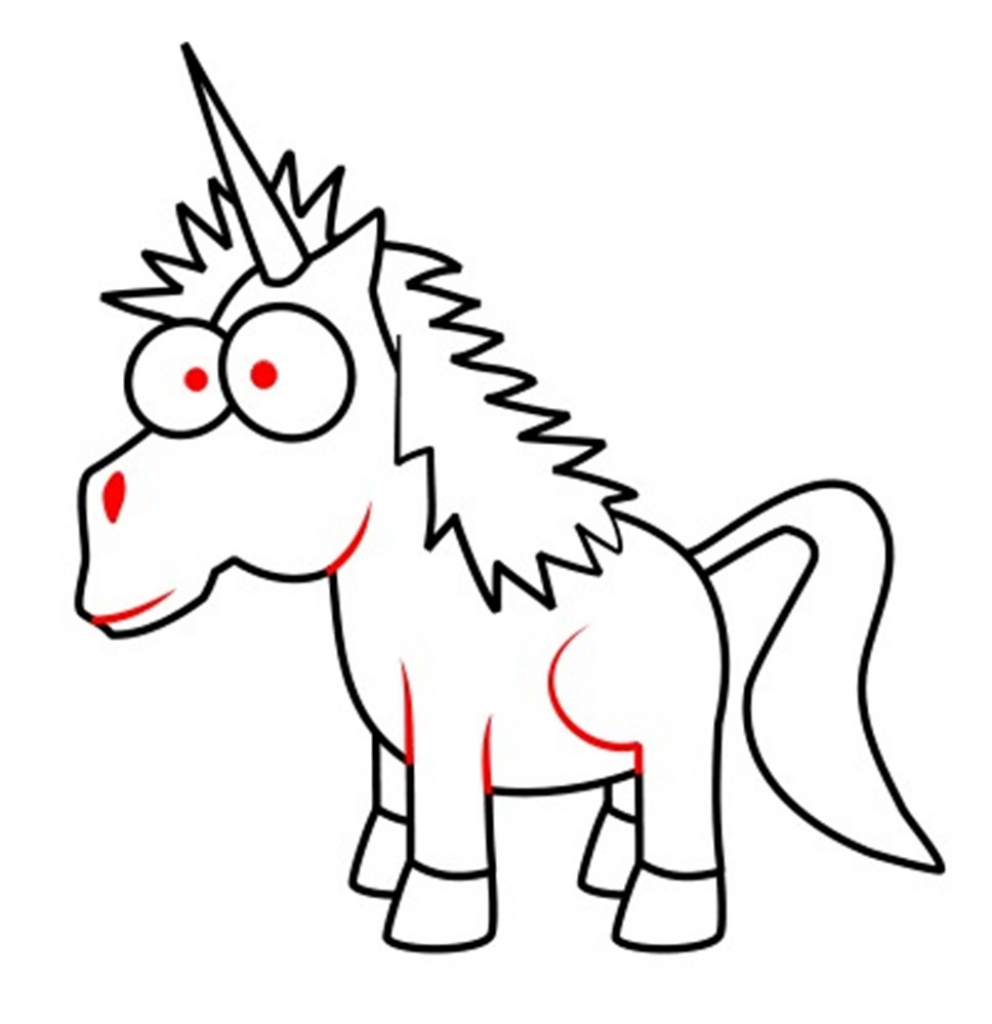 992x1024 Cartoon Unicorn Drawing How To Draw A Simple Unicorn, Stepstep