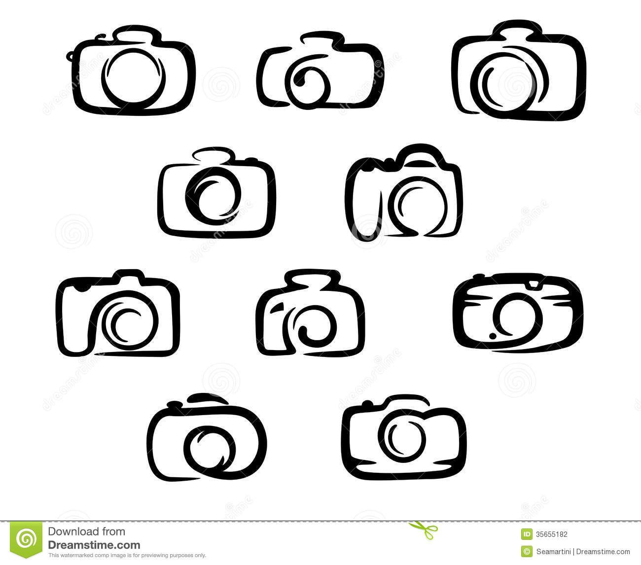 1300x1146 Camera Icons Set Stock Photography