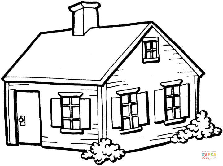 720x536 Small House In The Village Coloring Page Free Printable Coloring