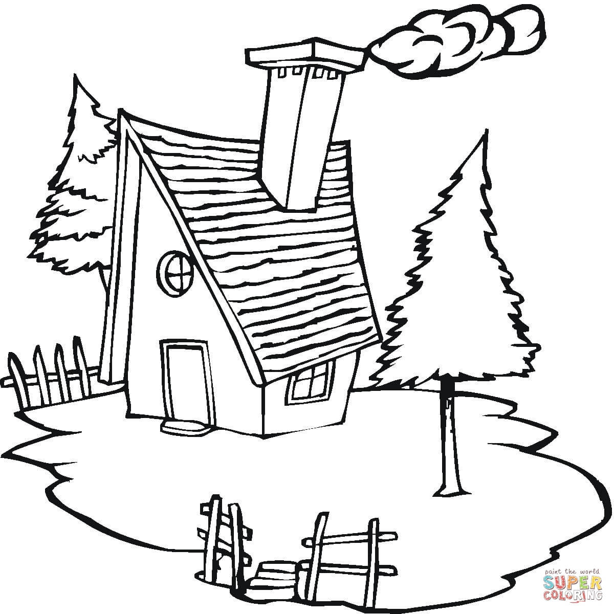 1200x1200 Cottage In The Village Coloring Page Free Printable Coloring Pages