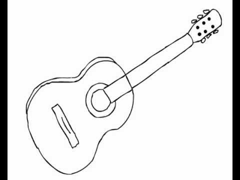 480x360 How To Draw Acoustic Guitar (Easy, For Beginners)