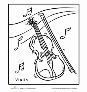 301x319 Violin Coloring Pages