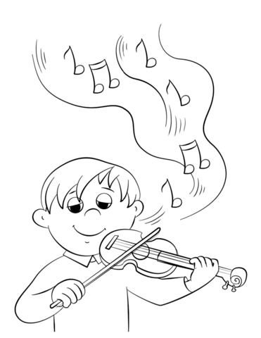 371x480 Cute Boy Playing Violin Coloring Page Free Printable Coloring Pages