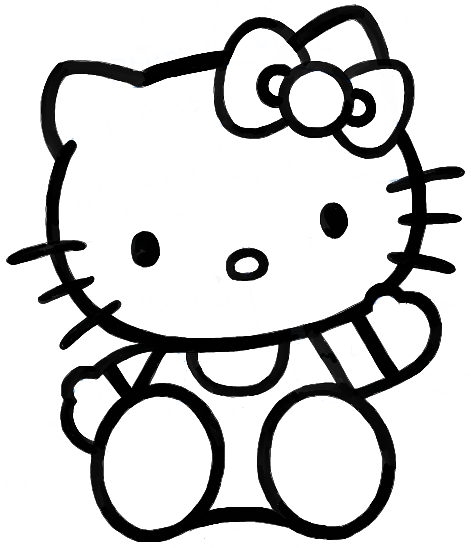 471x548 How To Draw Hello Kitty Sitting With Simple Steps For Kids
