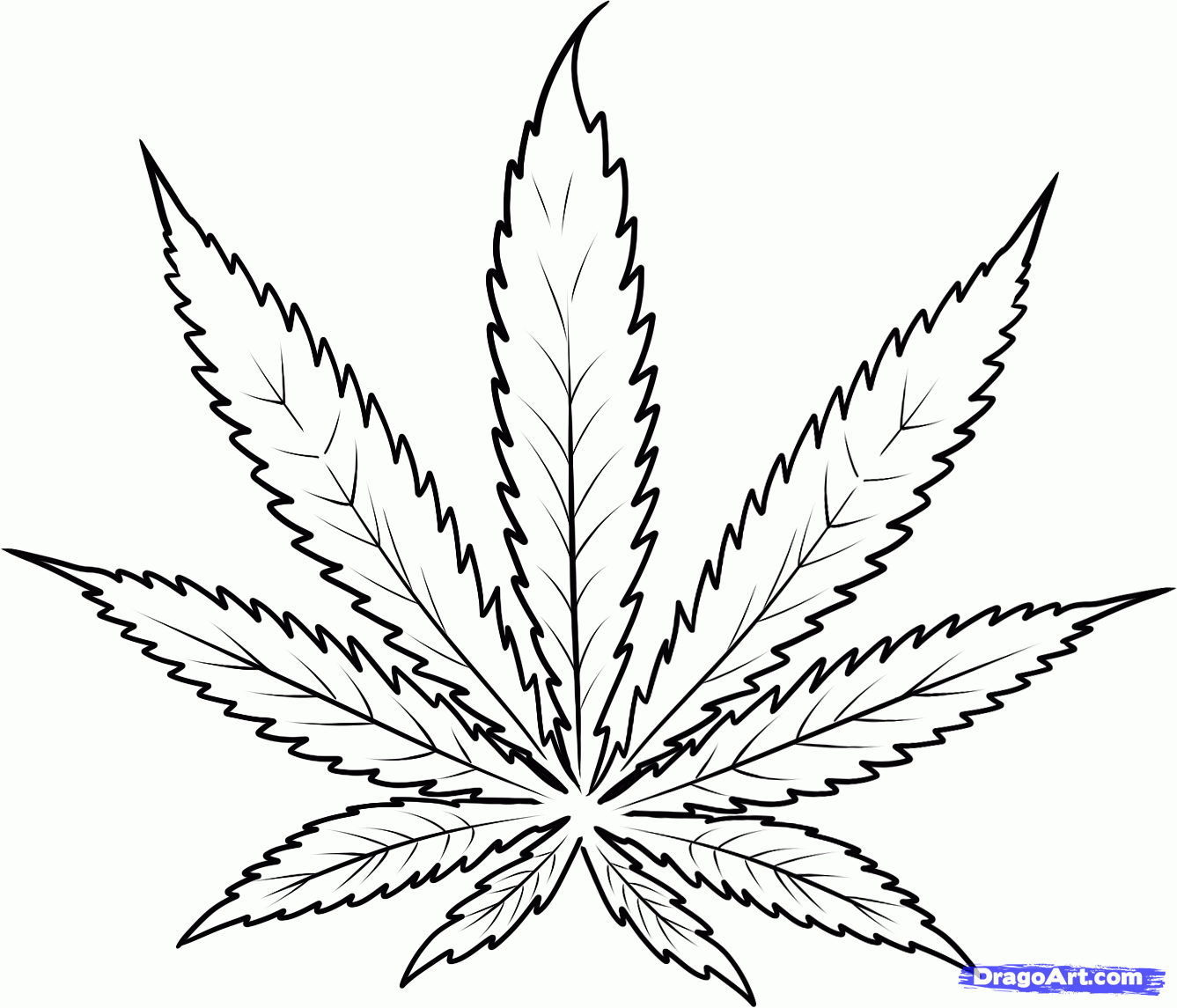 Simple Weed Leaf Drawing at GetDrawings | Free download
