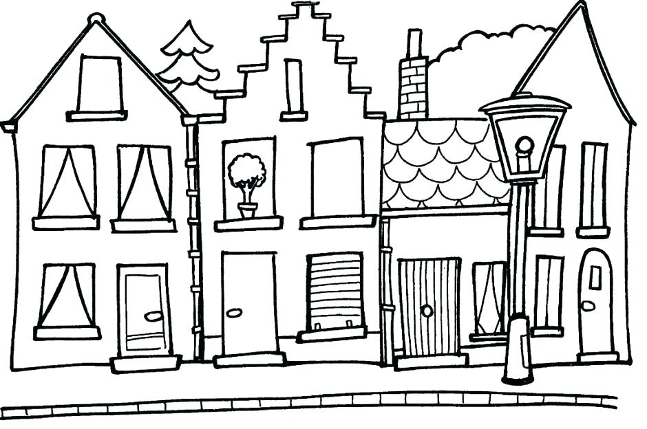 940x624 House Coloring Page Simple House Picture In Houses Coloring Page