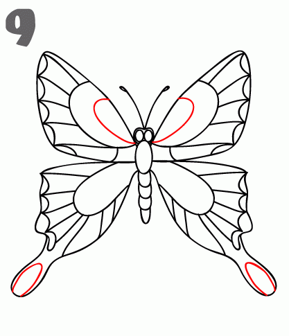 417x485 How To Draw A Butterfly