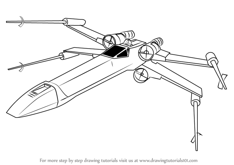800x566 Learn How To Draw X Wing Fighter From Star Wars (Star Wars) Step