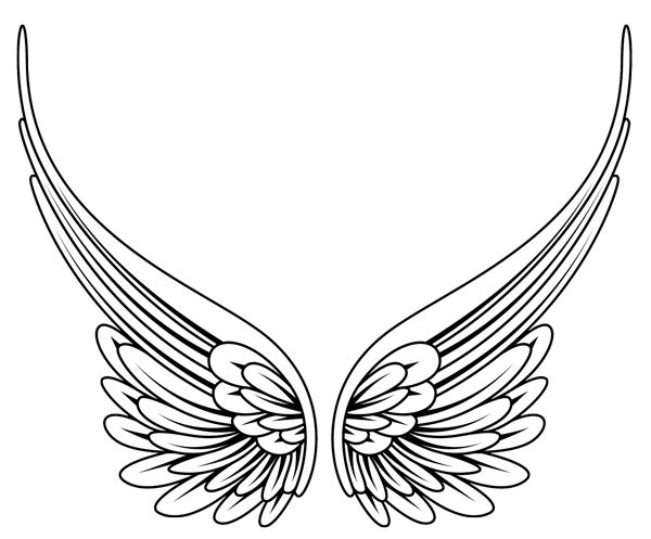 600x497 Collection Of Simple Wings Tattoo Design