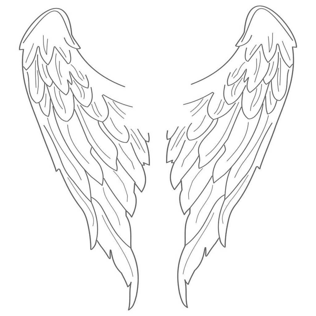 1024x1024 Angel Wing Drawing Simple Angel Wings Drawing Clipart Best