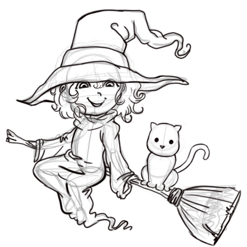 500x500 How To Draw A Cartoon Witch 7 Steps (With Pictures)