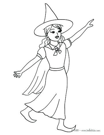 363x470 Simple Witch Coloring Page Image Pages Hat Scary Face Lovely Young