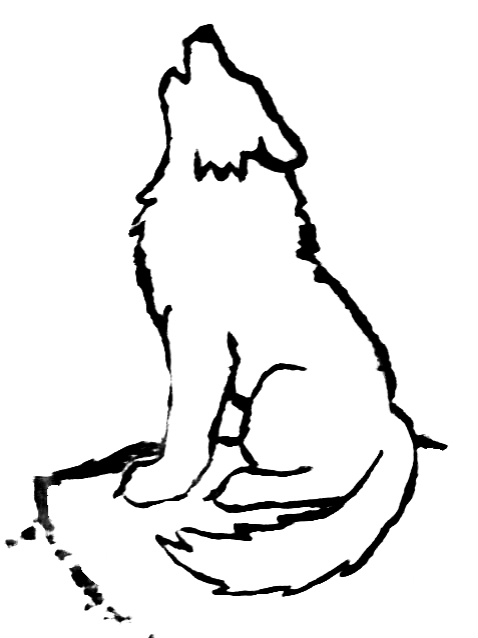 Simple Wolf Howling Drawing at GetDrawings | Free download