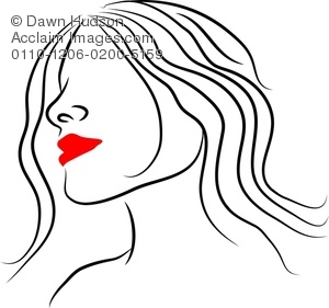 300x281 Illustration Of Simple Line Drawing Of A Portrait Of A Woman
