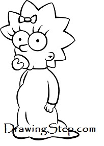 204x286 How To Draw Maggie Simpson