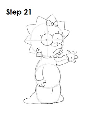 300x388 How To Draw Maggie Simpson